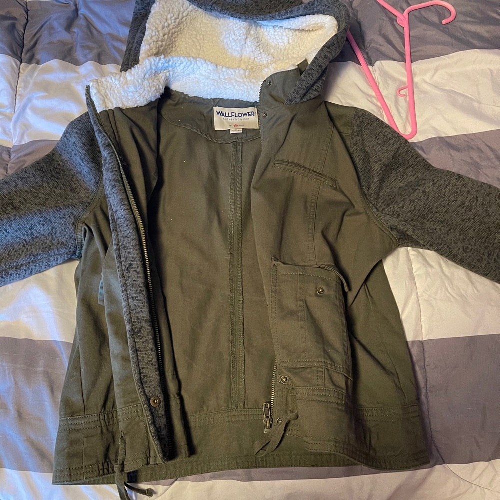 Wallflower jacket with a fluffy hood